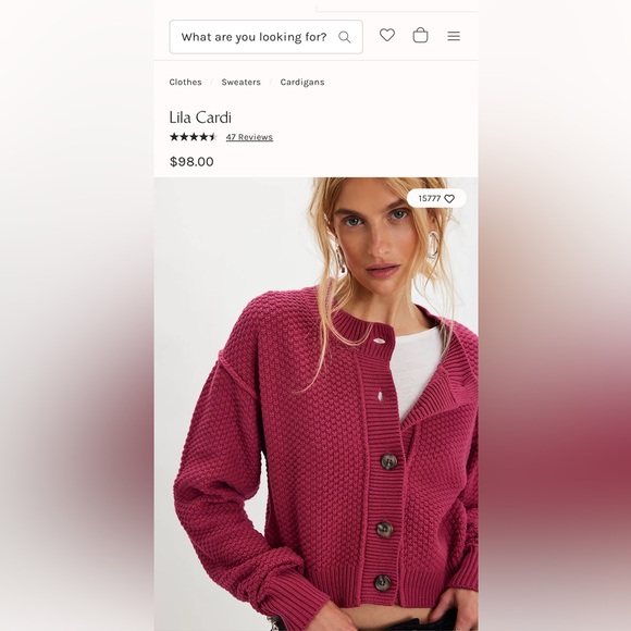 Cute free people button up sweater! - Picture 4 of 4